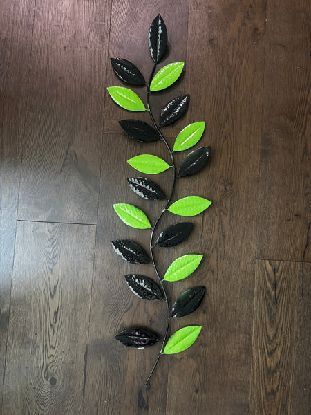 Green & Black Leaf Metal Wall Art 85cm - LAST ONE