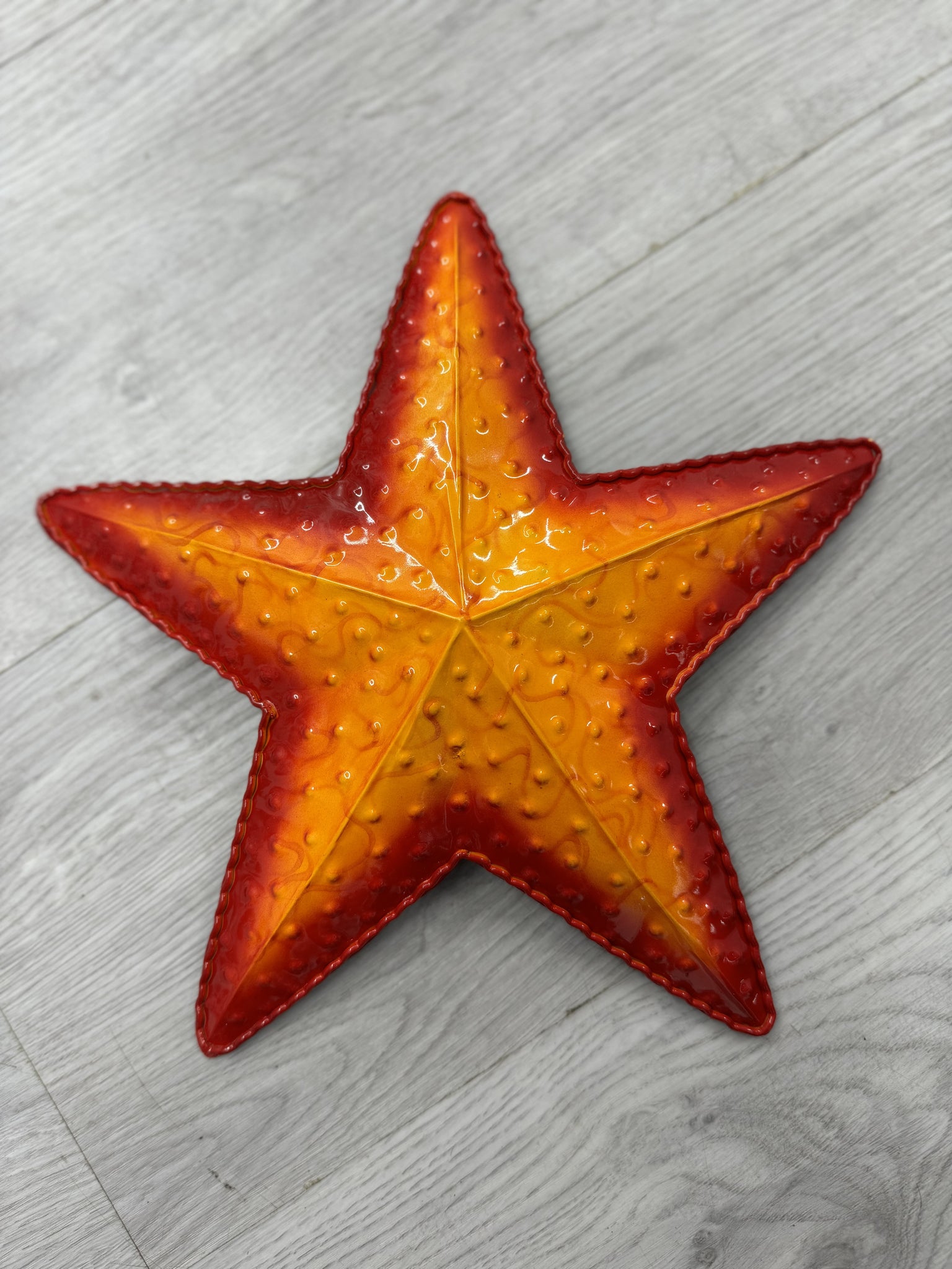 Orange Starfish 3D Metal Wall Art 28cm