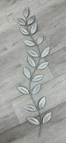 Silver Leaf Metal Wall Art 85cm