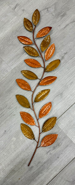 SALE - Beige & Cream Leaf Metal Wall Art 75cm - LOW STOCK