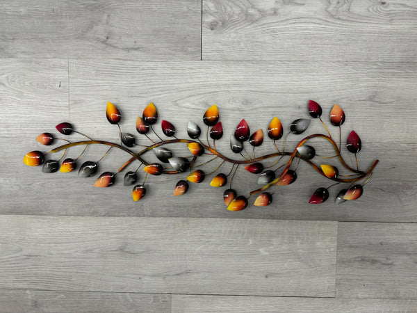 Multicoloured Leaves Metal Wall Art 80cm - LAST ONE