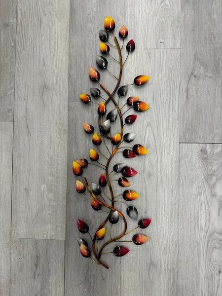 Multicoloured Leaves Metal Wall Art 80cm - LAST ONE