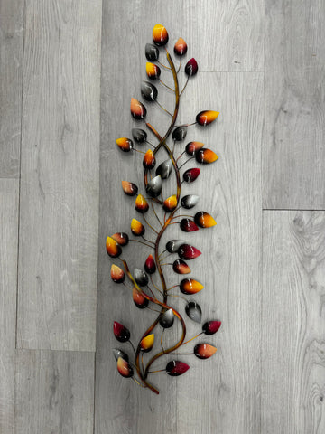 Multicoloured Leaves Metal Wall Art 80cm - LAST ONE