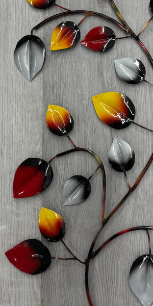 Multicoloured Leaves Handmade Metal Wall Art 70cm