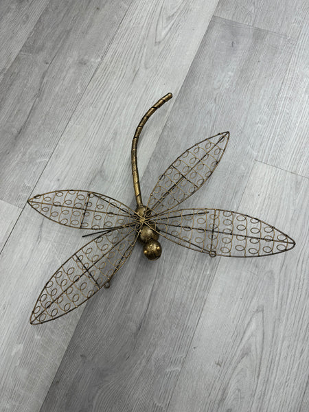 Silver Wire Dragonfly Metal Wall Art 43cm - LAST ONE