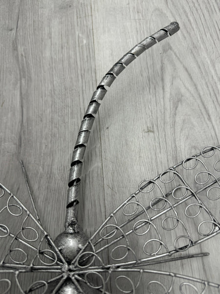 Silver Wire Dragonfly Metal Wall Art 43cm - LAST ONE