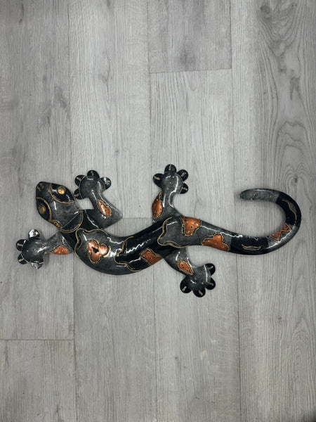 Ghecko Lizard Brown/Black Metal Wall Art 62cm - LAST ONE