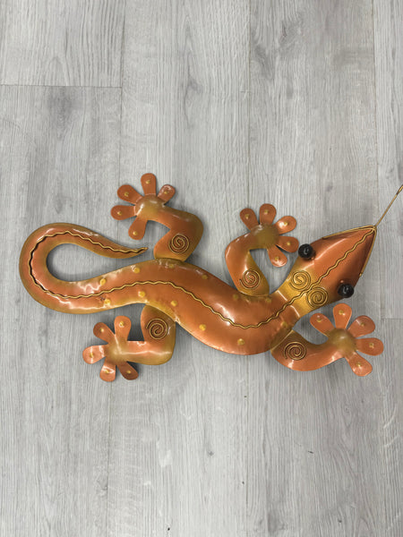 Ghecko Lizard Copper & Gold  Metal Wall Art 50cm