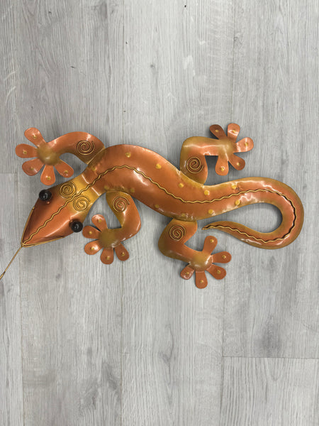Ghecko Lizard Copper & Gold  Metal Wall Art 50cm