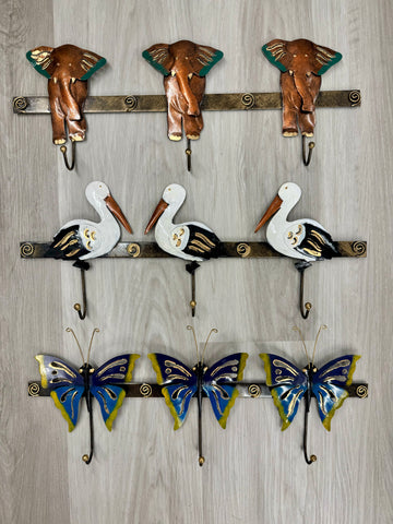 Wall Hooks Trio Metal Wall Art 45cm