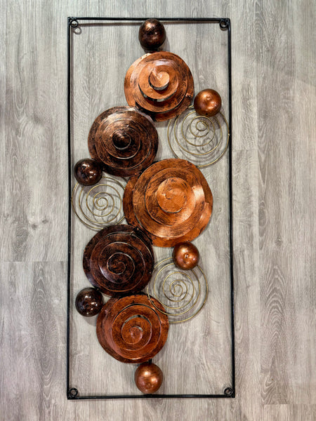 Abstract Circles Framed Silver - 3D Metal Wall Art