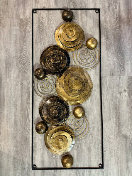 Abstract Circles Framed Silver - 3D Metal Wall Art