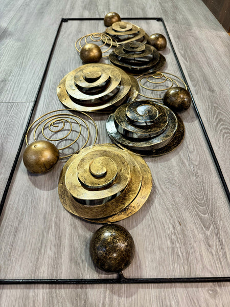 Abstract Circles Framed Silver - 3D Metal Wall Art