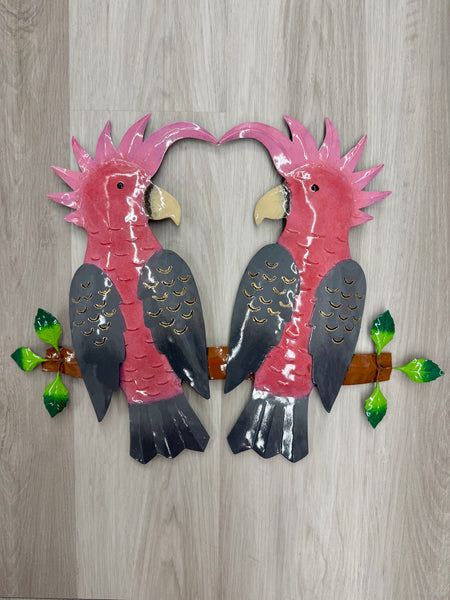 Pink Galah Metal Wall Art 40cm