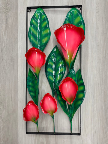 Lillies 3D Framed Pink Metal Wall Art 60cm - LAST ONE