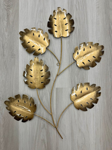 Gold  Leaf Metal Wall Art 63cm