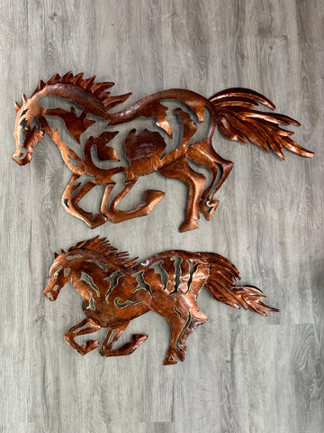 Horse Copper Metal Wall Art 61cm