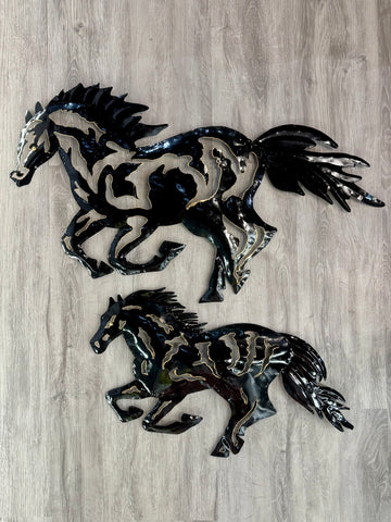 Horse Black Metal Wall Art 61cm