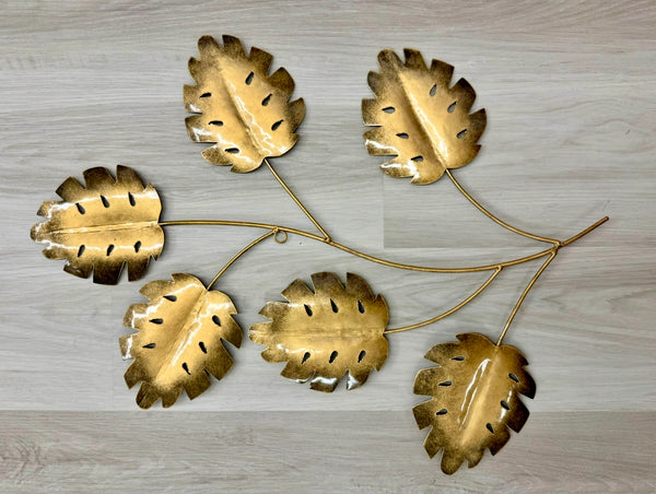 Gold  Leaf Metal Wall Art 63cm