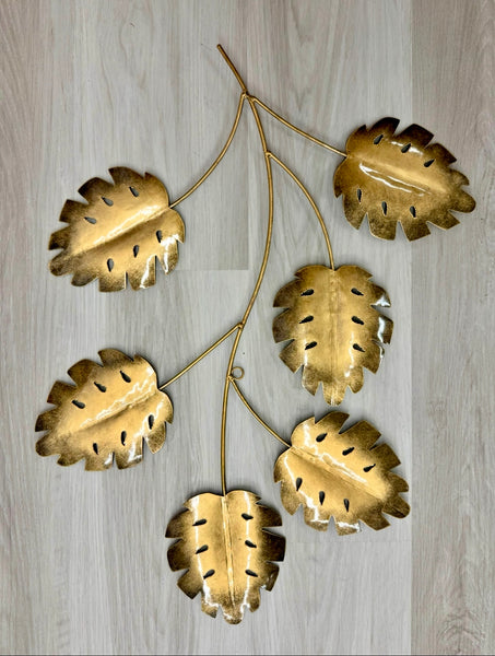 Gold  Leaf Metal Wall Art 63cm