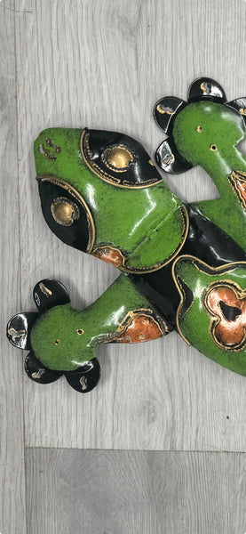 Ghecko Lizard Green/Black Metal Wall Art 62cm - ONLY 2 LEFT